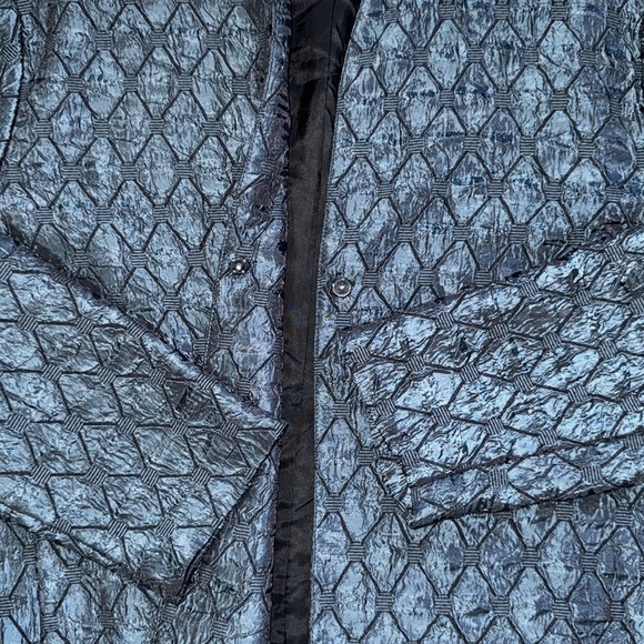 VINTAGE LAURA ASHLEY Formal Navy Textured Jacket. Size L - Picture 6 of 9